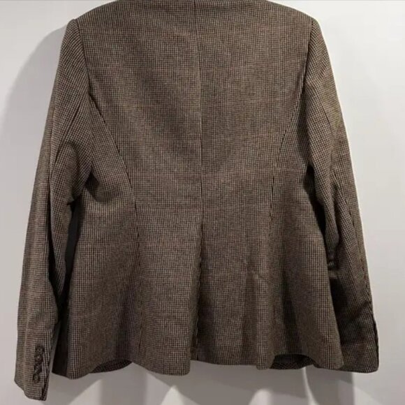 Ralph Lauren plaid brown Women one button blazer wool  Size 18 (XL) - Picture 6 of 9